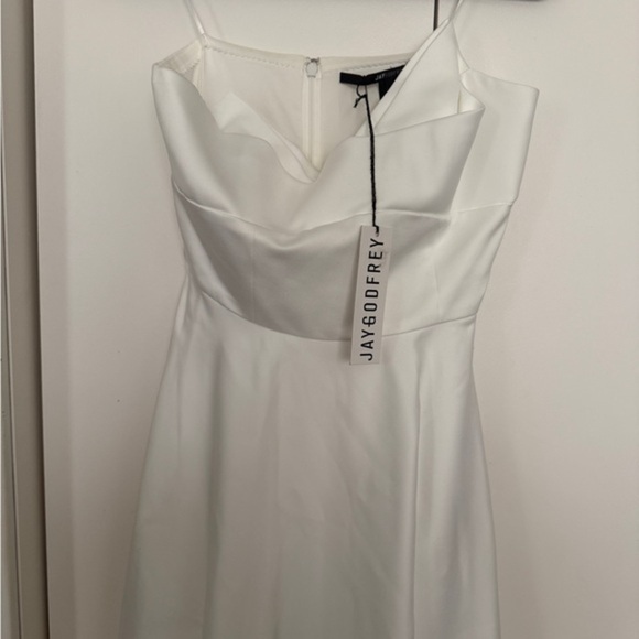 NWT | JAYGODFREY White midi Strapless Dress with Sweetheart Neckline Size 6 - Picture 1 of 13